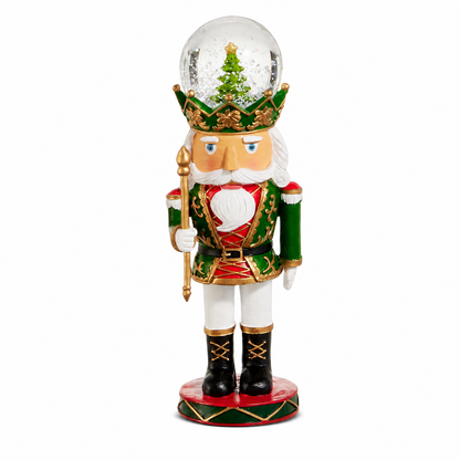 Crowned Nutcracker Water Globe, Green design