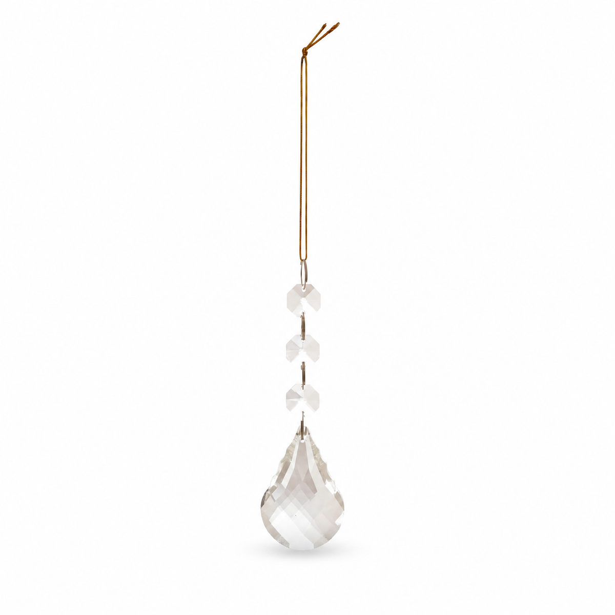 Crystal Hanging Bead Drop Ornament, Clear design: a bright clear faceted crystal drop