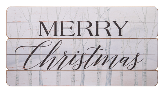 Merry Christmas Winter Forest Wall Decor