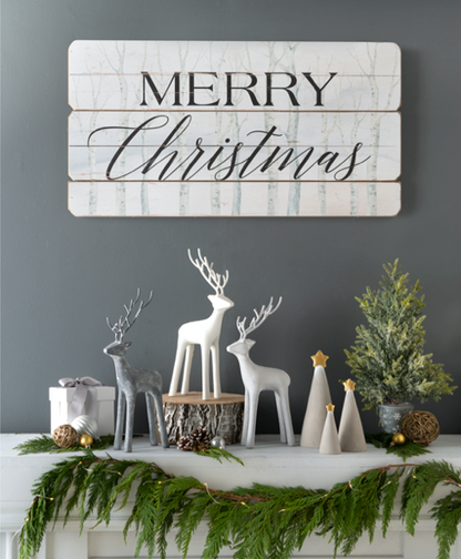 Merry Christmas Winter Forest Wall Decor
