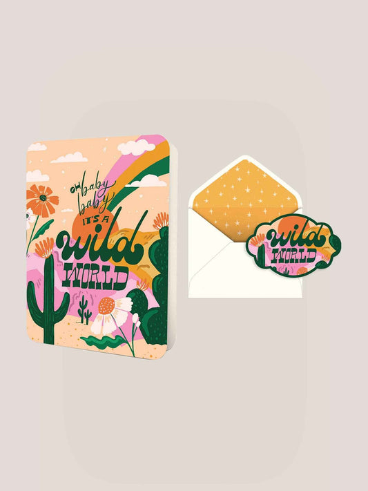 Baby, It's a Wild World Deluxe Greeting Card