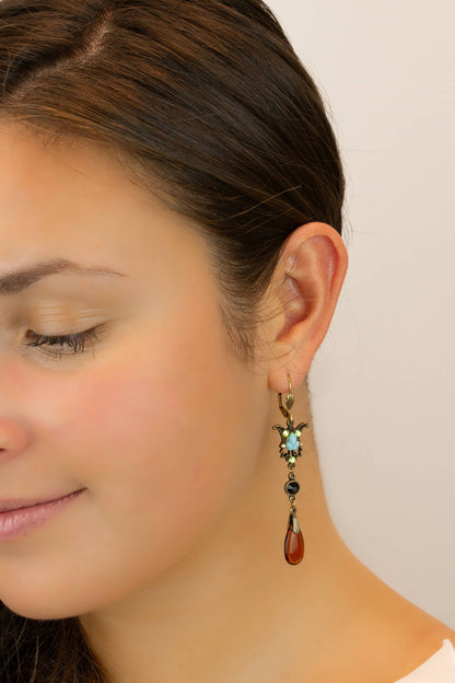 Enchanted Garden Multicolored Crystal Drop Earrings