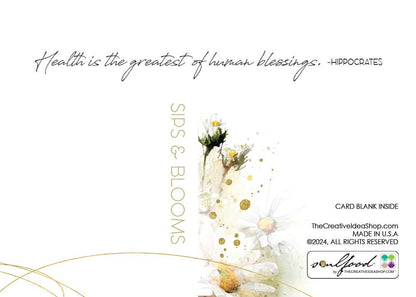 TEA GREETING Card with REAL TEA BAG - Get Well Sips Blooms