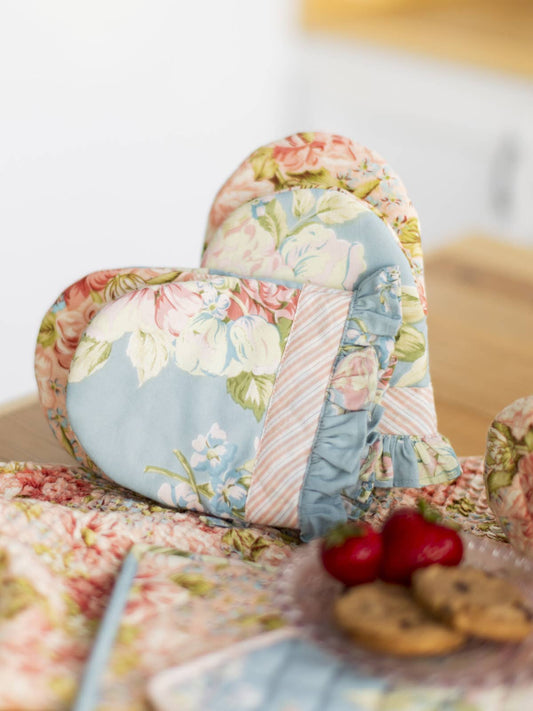 Blanche Patchwork Mini Mitt Set of 2 - Mist