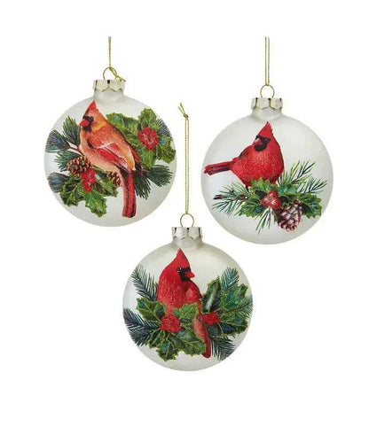 100mm Cardinal Holly Berry Ball 3P