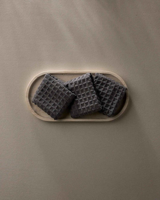 Charcoal Waffle Washcloth Set