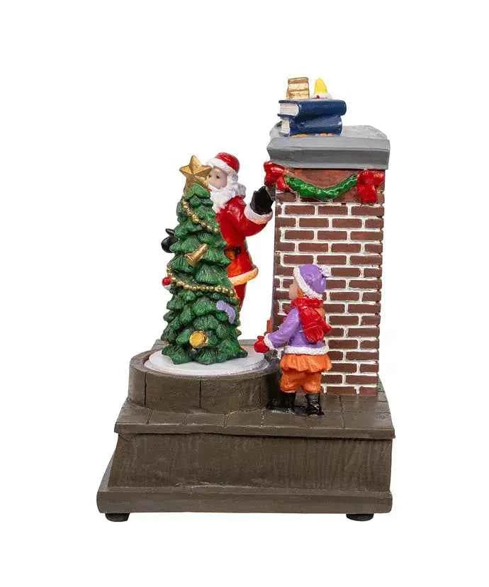 BO Fireplc W/Santa+Turning Tree