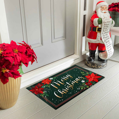 Floral Merry Christmas Embossed Mat