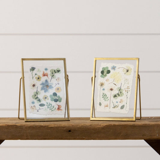 Gold Frames - Pressed Flower Print set of 2