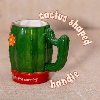 Prickly in the Morning Funny Cactus Mug - Houseplant Gift