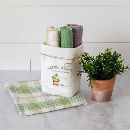 Dish Cloth Set  Fresh Herbs (Set Of 4)
