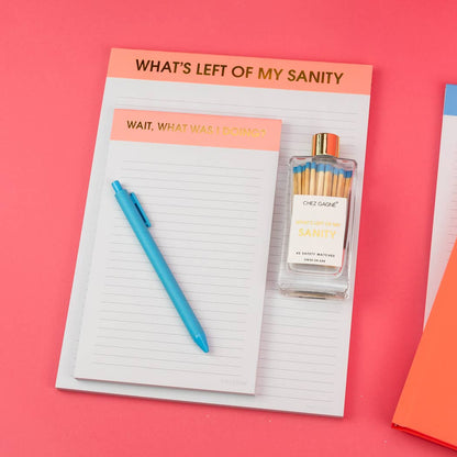 Chez Gagné - Wait, What Was I Doing? - Lined Notepad - Coral Pink - 65 perforated pages - 5x8