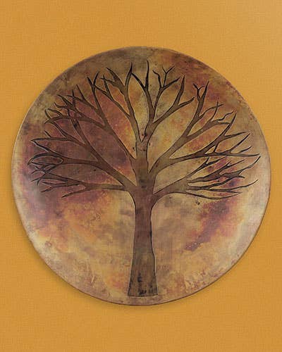 12" Flamed Tree Wall Disc