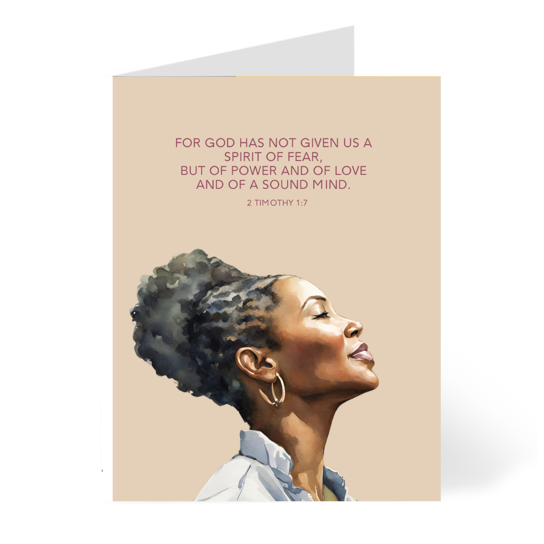 2 Timothy 1:7 | Hope Card | Christian Faith | Bible Verse