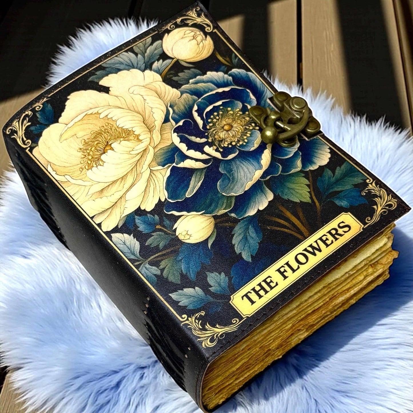 Personalized Floral Grimoire Handmade Leather Book of Shadow