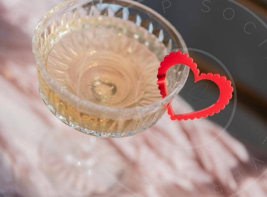 Retro Heart Drink Tags- Valentines drink tags