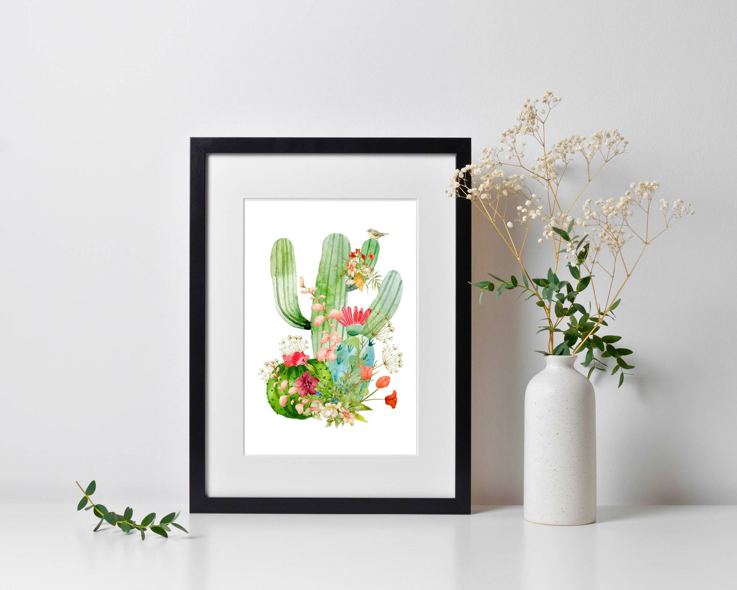 Botanical Saguaro Watercolor Art Print