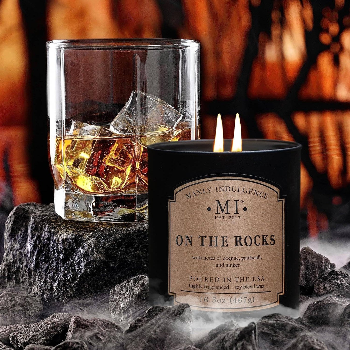 Manly Indulgence Classic+ On the Rocks, 2 Wick, 16.5 oz