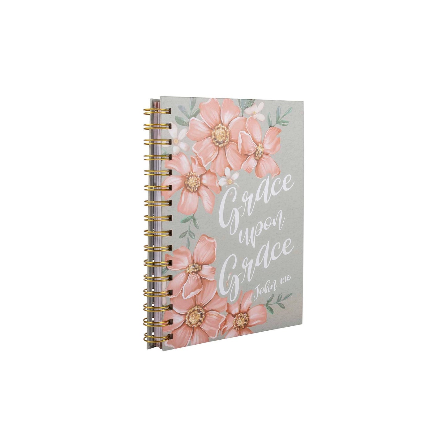 Guided Journal: Sage & Peach Flowers (John 1:16)