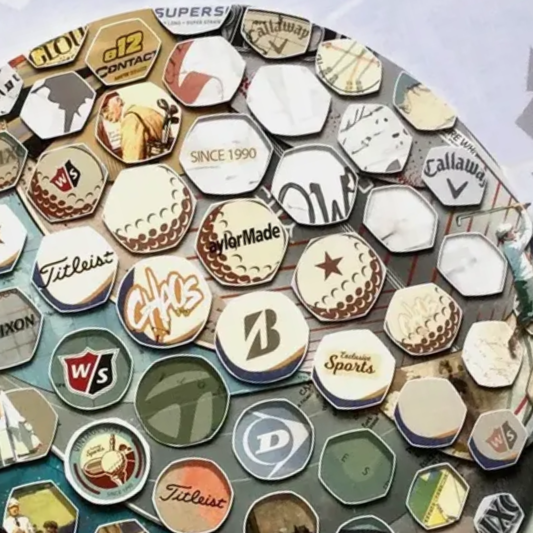 3D Collage Art | Golf Ball Madness (26"x26")