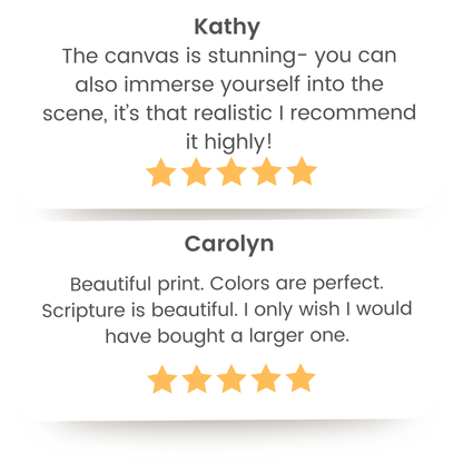 Cuadro sobre lienzo con paisaje invernal de Olive Branch Farmhouse - Isaías 40:8, regalos cristianos.