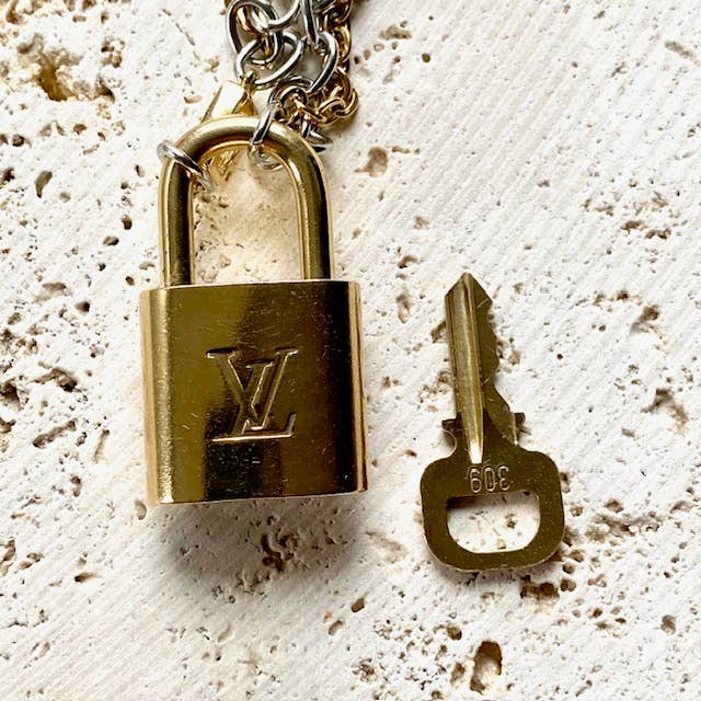 Louis Vuitton  lock necklace repurposed upcycled LV
