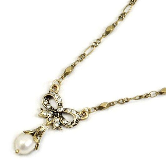 Sweet Romance Jewelry - Bow Pearl Wedding Necklace N1070