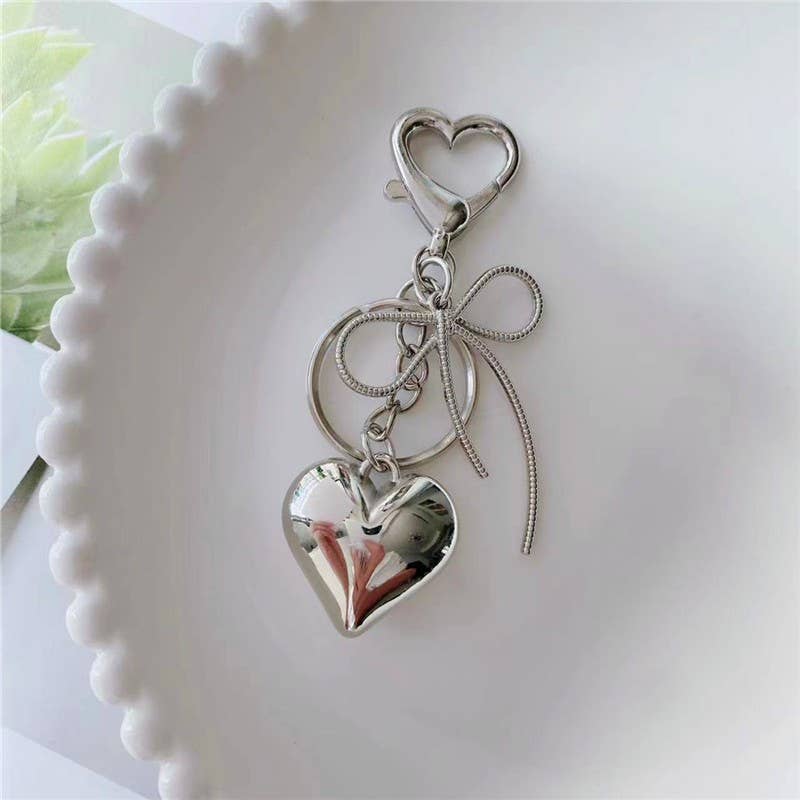 CHAIN BAG CHARM-BOW HEART CHARM BAG EXTENSION