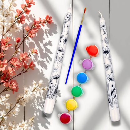 Paint your own Wildflower Candlesticks Gift Set