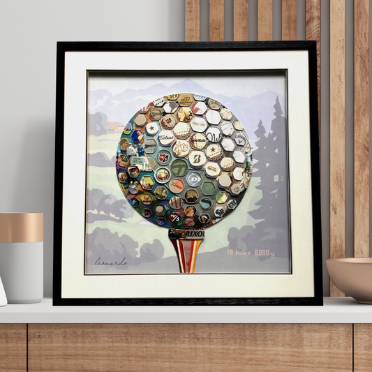3D Collage Art | Golf Ball Madness (26"x26")