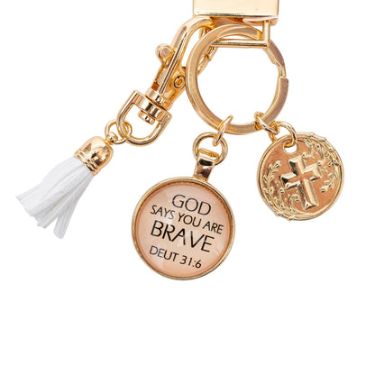 Llavero de pulsera: Valiente Deuteronomio 3:16