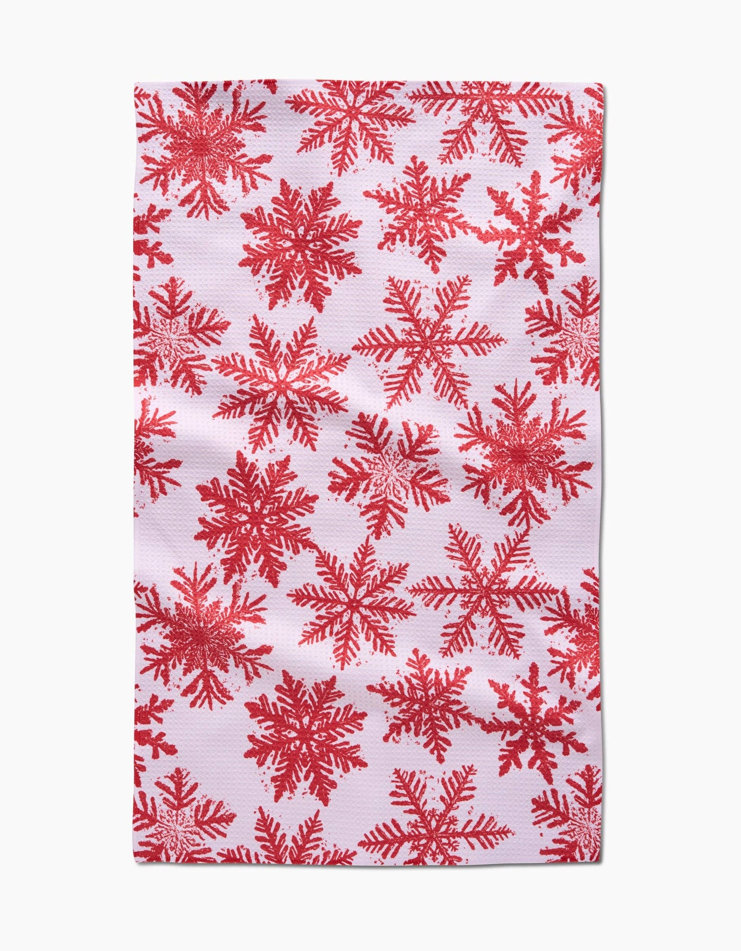 Geometry - Snowy Days Red Tea Towel
