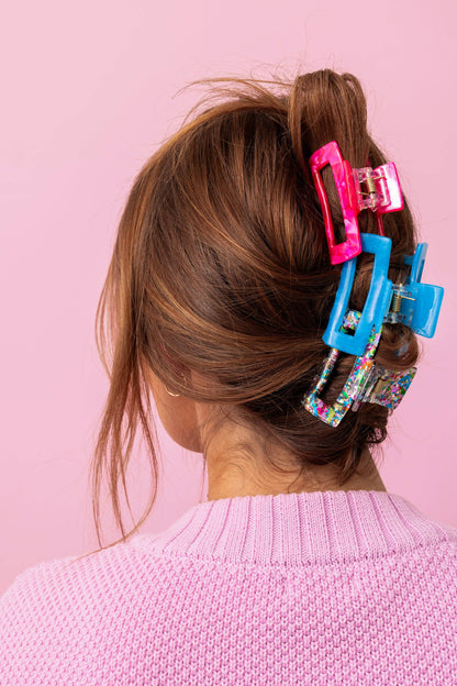 FOR FUN - Claw Hair Clip Set - Med - Asst Colors - 3 Pc Set