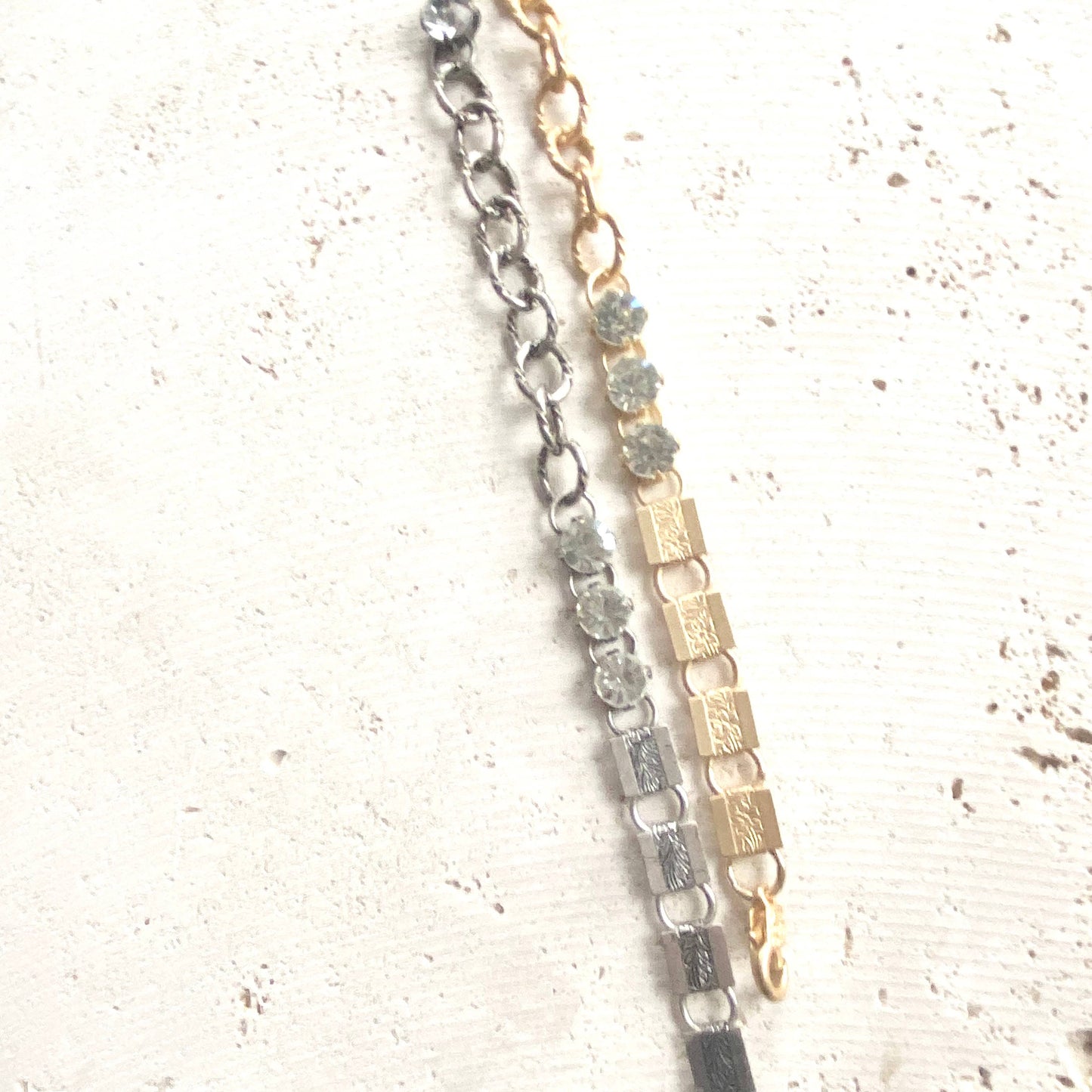 Crystal Bracelet Mixed Chain Vintage Style Boutique Salon