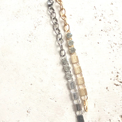 Crystal Bracelet Mixed Chain Vintage Style Boutique Salon