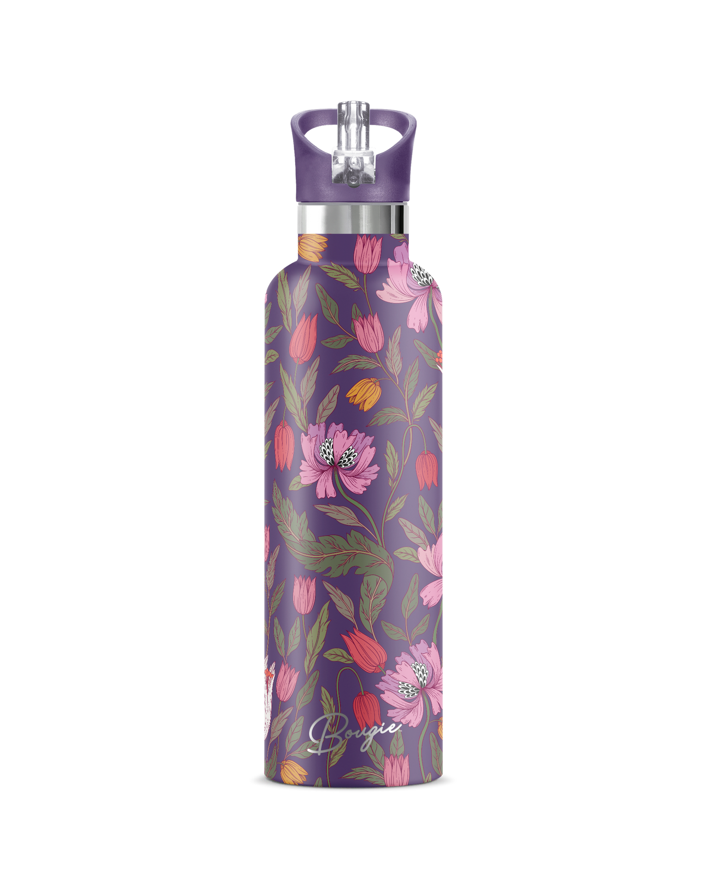 Morriset | Purple Floral Brocade 25 oz Insulated Bottle