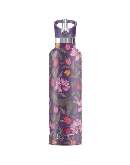 Morriset | Purple Floral Brocade 25 oz Insulated Bottle