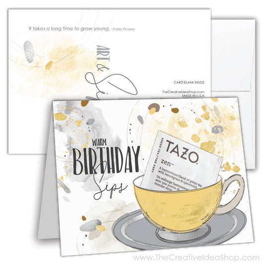 TEA GREETING Card with REAL TEA BAG