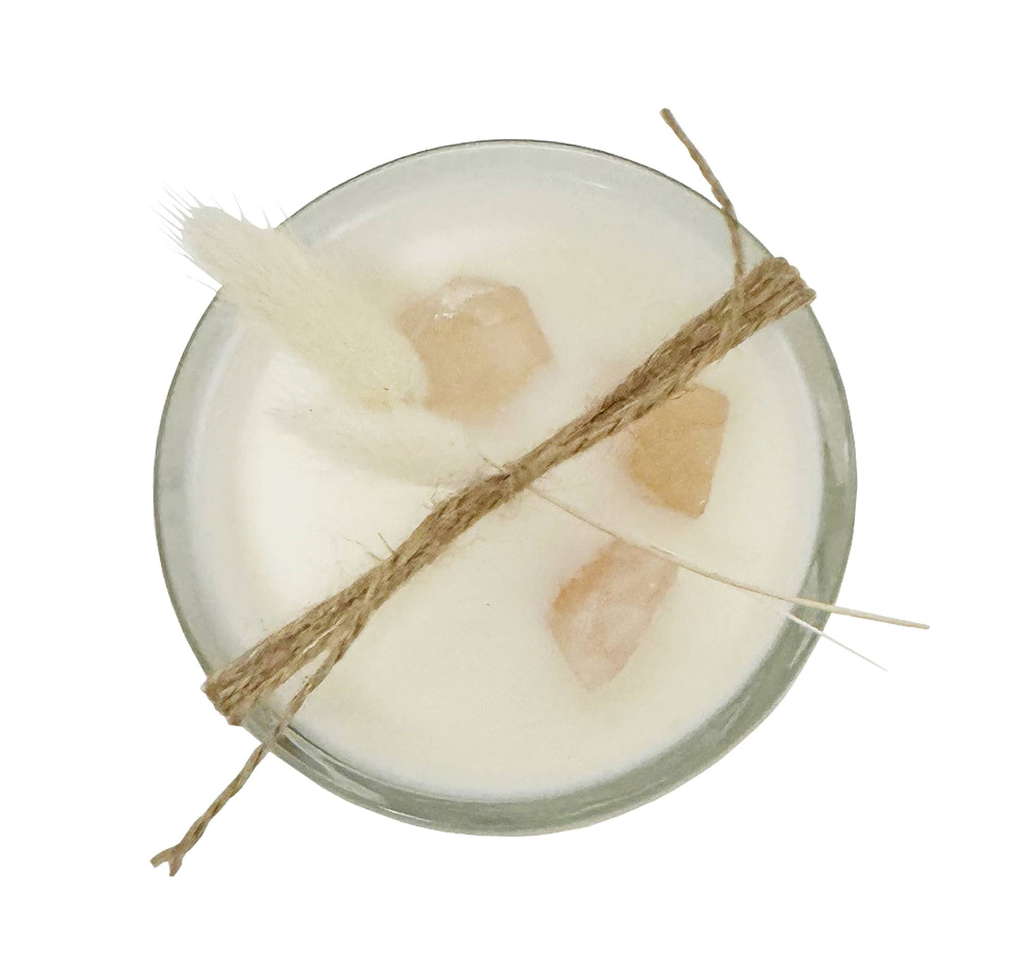 Vela de Cuarzo Rosa y Piedra de Lirio