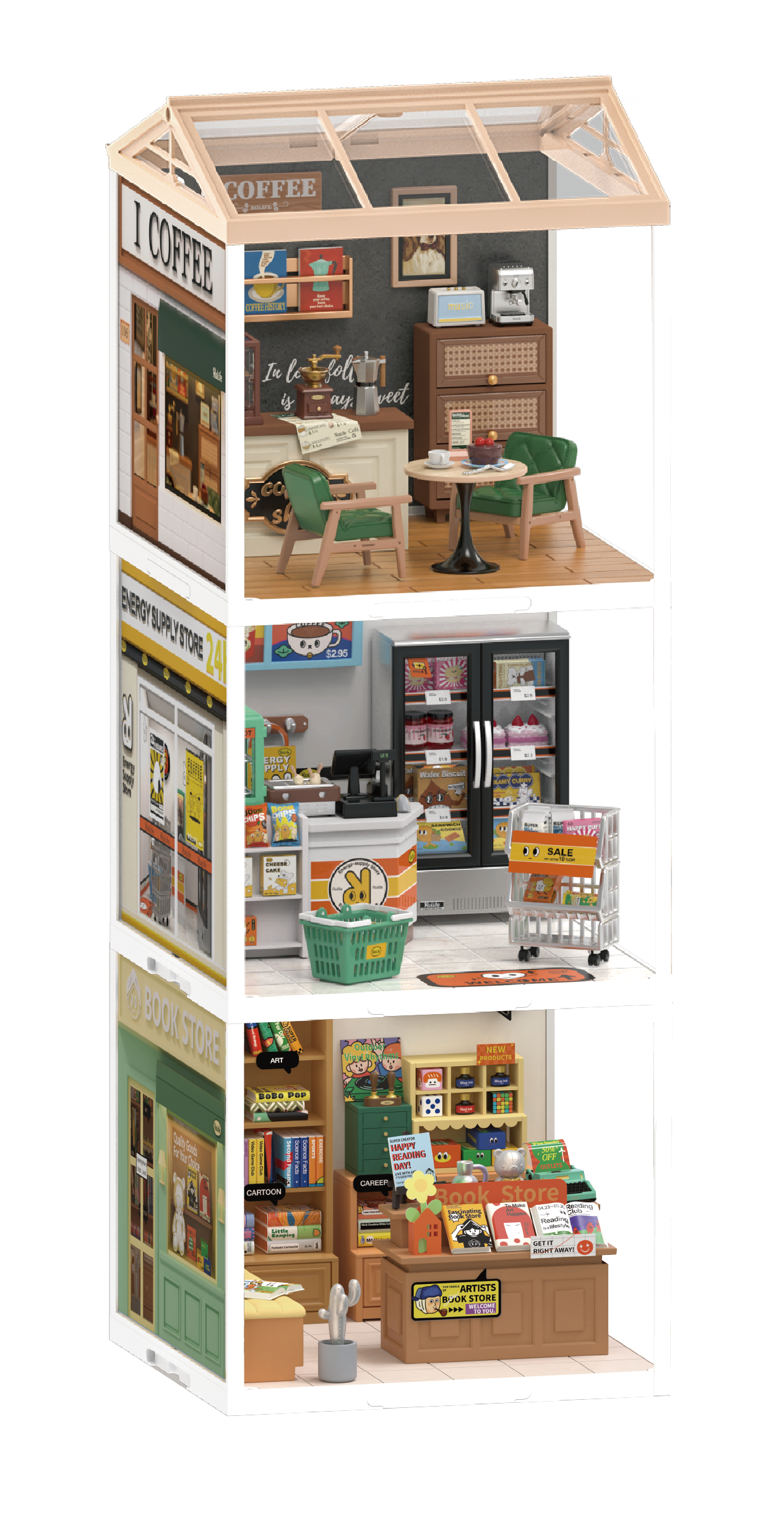 Hands Craft - DIY Miniature House Kit: Breezy Time Cafe