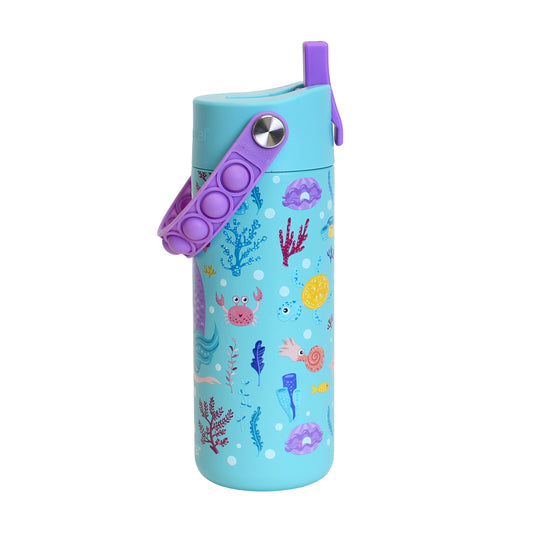 Fidget Handle Kids Stainless Bottle 18oz Mermaid