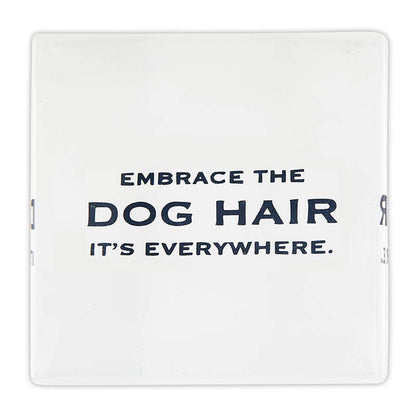 2" Embrace Dog Hair Sq Lucite Block