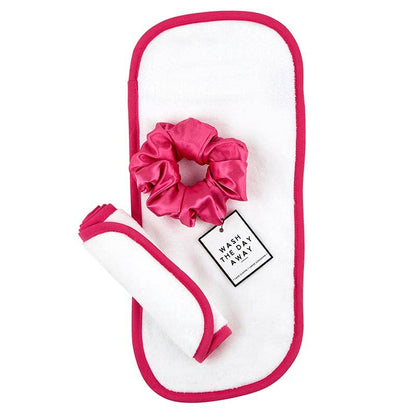 Bella Sleep + Spa - Face Cloth + Scrunchie Set - Hot Pink