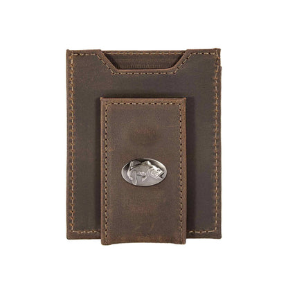 Bass Magnetic Leather Slim Wallet: Crazyhorse Brown
