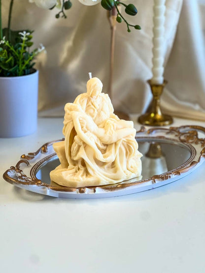 Sculpted Italian Pieta Statue Candle 5.5x6in - Religion