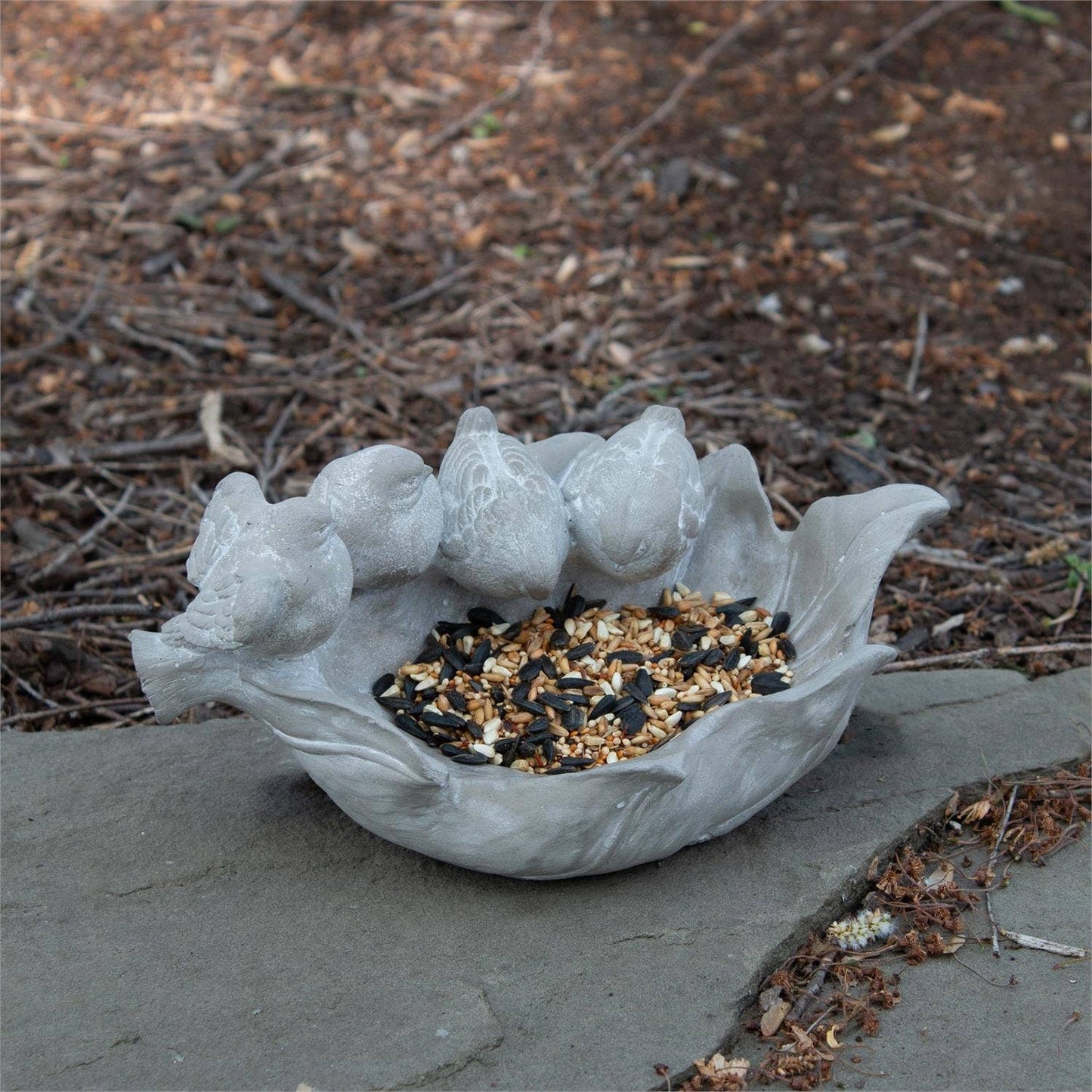 Cement Leaf Bird Feeder