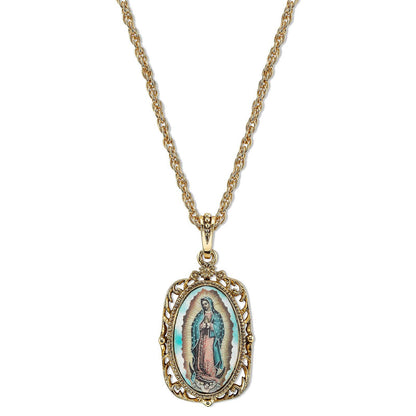 1928 Jewelry - Symbols Of Faith Lady Of Guadalupe Medallion Pendant Necklac