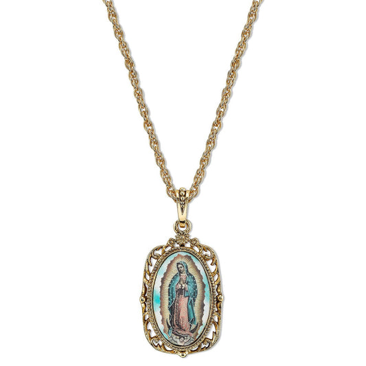 1928 Jewelry - Symbols Of Faith Lady Of Guadalupe Medallion Pendant Necklac