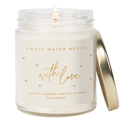 With Love 9 oz Soy Candle - Valentine's Day Gifts