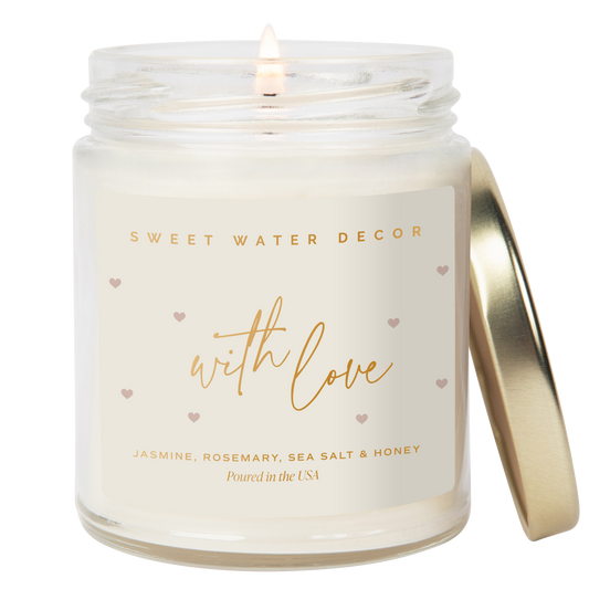 With Love 9 oz Soy Candle - Valentine's Day Gifts